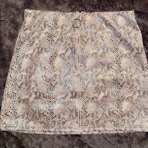 Faux Snake Print Skirt